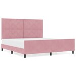 Cadre de lit vidaXL Rose 180x200 cm Velours