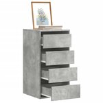 vidaXL Commode d'angle gris béton 40x41x76 cm bois d'ingénierie