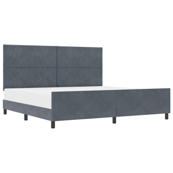Cadre de lit en velours gris foncé vidaXL 200x200 cm