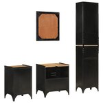 vidaXL Ensemble de meubles salle de bain 4 Pièces fer et bois de manguier