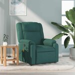 vidaXL Fauteuil de massage inclinable Vert foncé Tissu