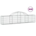 vidaXL Paniers à gabions arqués 40 Pièces 200x30x40/60 cm Fer galvanisé