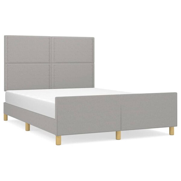 vidaXL Cadre de lit sans matelas gris clair 140x190 cm tissu