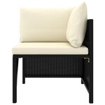 vidaXL Salon de jardin 7 Pièces avec coussins Résine tressée Noir