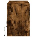 vidaXL Meuble TV mural avec lumières LED chêne fumé 130x31x45 cm