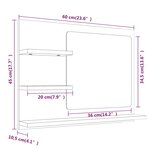 vidaXL Miroir de bain Chêne fumé 60x10 5x45 cm Bois d'ingénierie
