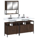 vidaXL Ensemble de meubles de salle de bain 3 Pièces Chêne marron