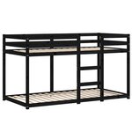 vidaXL Lit superposé Noir 90x190 cm Bois de pin massif