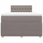 vidaXL Sommier à lattes de lit avec matelas Taupe 120x200 cm Tissu