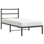vidaXL Cadre de lit métal avec tête de lit noir 90x190 cm