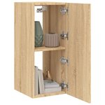 vidaXL Meubles TV muraux lumières LED 2 Pièces chêne sonoma 30 5x35x70 cm