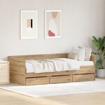 vidaXL Lit banquette Chêne artisanal Bois d'ingénierie 90 x 200 cm