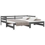 vidaXL Lit coulissant sans matelas gris 2x(90x200) cm