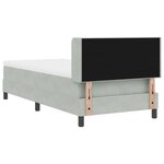 Lit à ressort avec matelas vidaXL Gris clair 90x200 cm Velours