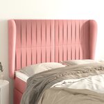vidaXL Tête de lit avec oreilles Rose 147x23x118/128 cm Velours