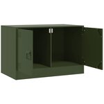 vidaXL Meubles TV 2 Pièces vert olive 67x39x44 cm acier