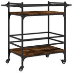 vidaXL Chariot de cuisine chêne fumé 82x40x78 5 cm bois d'ingénierie