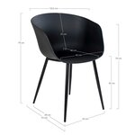 2 fauteuils en polypropylène noir RODA