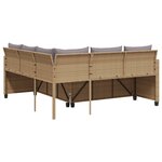 vidaXL Canapé de jardin avec table et coussins en forme de L beige