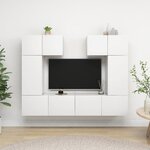 vidaXL Ensemble de meubles TV 6 Pièces Blanc Bois d'ingénierie