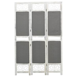 vidaXL Cloison de séparation 3 panneaux Gris 105x165 cm Tissu