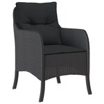 vidaXL Chaises de jardin avec coussins lot de 2 noir résine tressée
