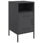 vidaXL Table de chevet noir 36x39x68 cm acier laminé à froid