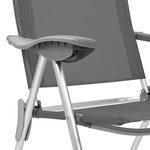 vidaXL Chaises de camping pliables 4 Pièces Gris Aluminium