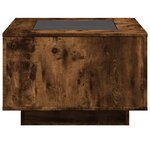 vidaXL Table basse avec LED chêne fumé 60x60x40 cm bois d'ingénierie