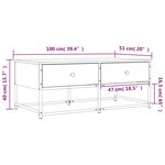 vidaXL Table basse chêne sonoma 100x51x40 cm bois d'ingénierie