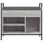 vidaXL Banc à chaussures sonoma gris 65 5x32x57 5 cm bois d'ingénierie