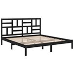 vidaXL Cadre de lit sans matelas noir bois massif 200x200 cm