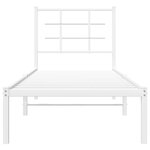 vidaXL Cadre de lit métal sans matelas avec tête de lit blanc 80x200cm