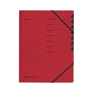 Trieur easyorga A4 en carton 7 compartiments + élastiques Rouge HERLITZ