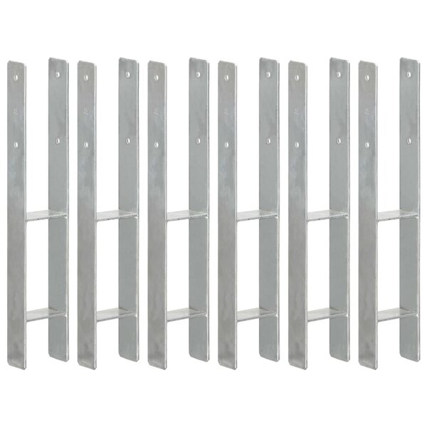 vidaXL Piquets de clôture 6 Pièces Argenté 9x6x60 cm Acier galvanisé