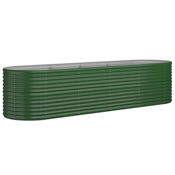 vidaXL Lit surélevé de jardin Acier enduit de poudre 296x80x68 cm Vert