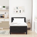 vidaXL Lit à Ressorts avec Matelas Noir 90x200 cm en Velours