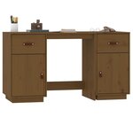vidaXL Bureau avec armoires Marron miel 135x50x75cm Bois massif de pin