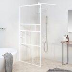 vidaXL Paroi de douche 115x195 cm ESG Verre Blanc