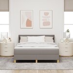 vidaXL Lit à Sommier Tapissier avec Matelas Taupe 140x190 cm Tissu