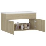 vidaXL Armoire d'évier et lavabo intégré Chêne sonoma Bois ingénierie