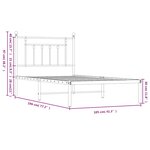 vidaXL Cadre de lit métal sans matelas avec tête de lit noir 100x190cm