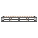 vidaXL Cadre de lit Gris 135x190 cm Double Bois massif