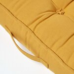 Coussin d'assise rehausseur en coton Jaune moutarde  50 x 50 x 10 cm - HOMESCAPES