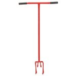 vidaXL Griffe de jardin Rouge Acier