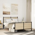 vidaXL Cadre de lit en métal sans matelas chêne sonoma 120x190 cm