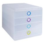 Module De Classement Pop-box 4 Tiroirs Chromaline - Couleurs Assorties - Exacompta