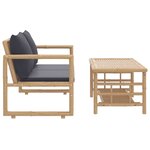 Salon de jardin meuble d'extérieur ensemble de mobilier 2 pièces avec coussins gris foncé bambou 02_0015890
