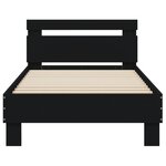 vidaXL Cadre de lit sans matelas avec tête de lit noir 90x200 cm