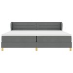 vidaXL Lit Box Spring avec Matelas Gris Foncé 200x200 cm Tissu